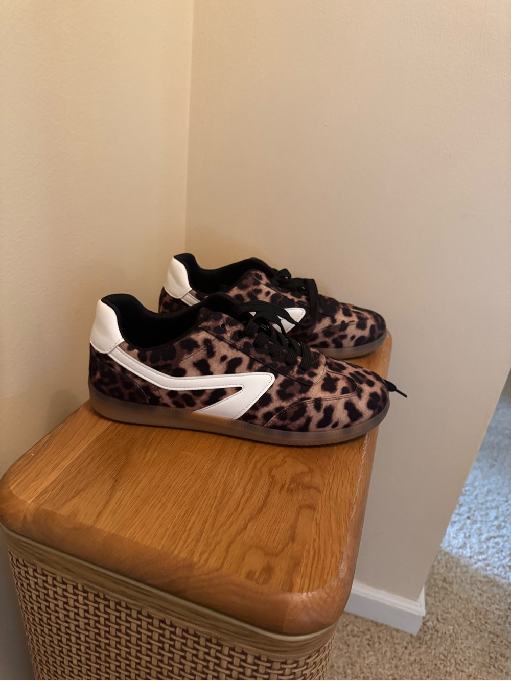 Dolce Vita Leopard Print Sneakers with White Accent